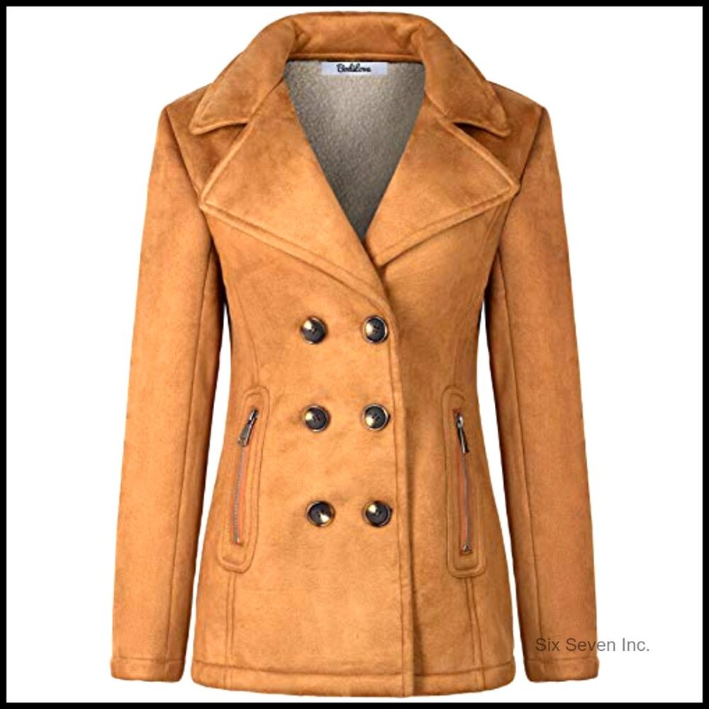 Fitted Long Sleeve Polyester Lining Soft Suede Pe… - image 2